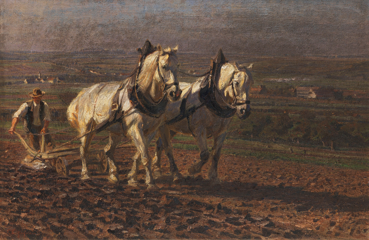 Bauer mit Pferdegespann (1900)
